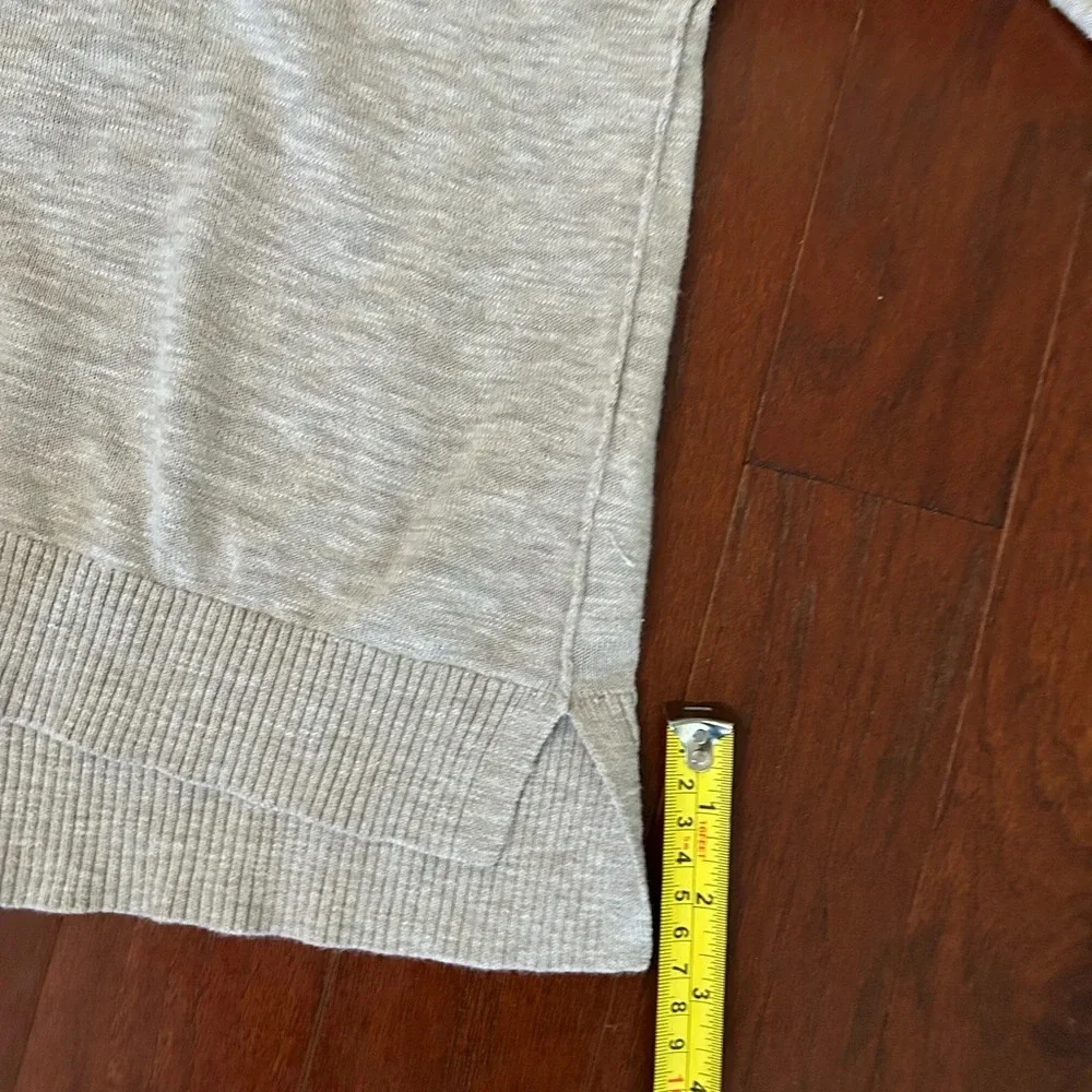 j crew 100% cotton vneck sweater size S 3/4 sleeve beige color excellent cond